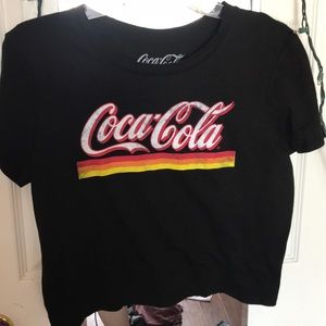 Black coca-cola crop top